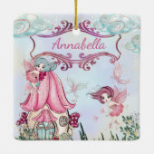 Luiertuinbouw met aangepaste naam keramisch ornament (Achterkant)