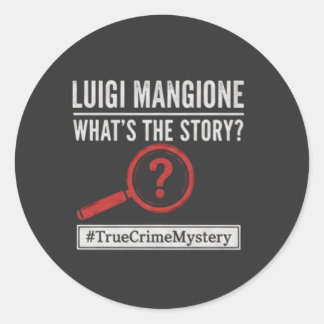 Luigi Mangione - Wat is het verhaal? Mysterie Stic Ronde Sticker