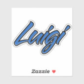 Luigi Name blue Aufkleber Sticker Stickerset (Vel)