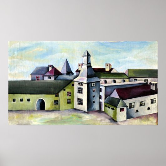 Luik, een Surreal Mystical Stone Castle Poster (Voorkant)