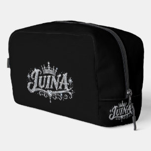 LUINA Luxe Diamanten Kroon Met Eigen Naam Cadeau Toilettasje