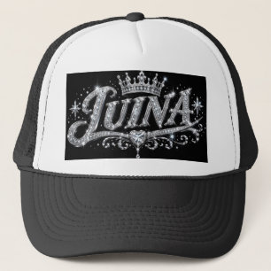 LUINA Luxe Diamanten Kroon Met Naam Geschenk Trucker Pet
