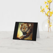 Luipaard (10) Wilde kat Kaart (Gele Bloem)