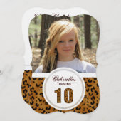 Luipaard 10e Verjaardag: Afbeelding: Feestuitnodig Kaart (Voorkant / Achterkant)