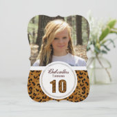 Luipaard 10e Verjaardag: Afbeelding: Feestuitnodig Kaart (Staand voorkant)