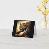 Luipaard (11) Wilde kat Kaart (Gele Bloem)