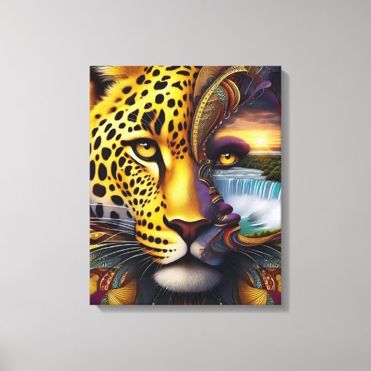 Luipaard Abstracte Kunst Canvas Afdruk (Voorkant)