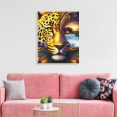 Luipaard Abstracte Kunst Canvas Afdruk (Insitu (Woonkamer))