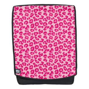 Luipaard afdrukken in pastel roze, hot roze en Fuc Rugtassen