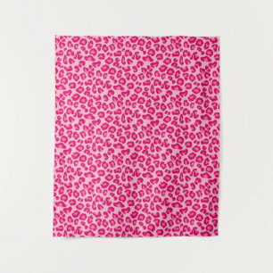 Luipaard afdrukken in pastel roze, hot roze en Fuc Wandkleed