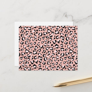 Luipaard afdrukken, luipaarden, roze luipaard briefkaart