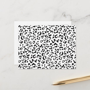Luipaard afdrukken, luipaarden, zwart-wit briefkaart