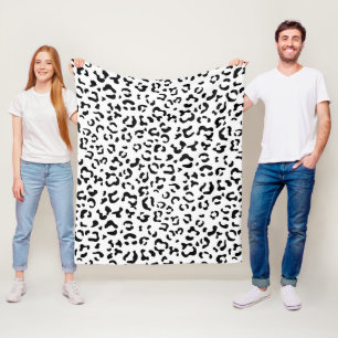 Luipaard afdrukken, luipaarden, zwart-wit fleece deken
