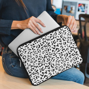 Luipaard afdrukken, luipaarden, zwart-wit laptop sleeve