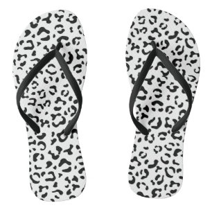 Luipaard afdrukken, luipaarden, zwart-wit teenslippers