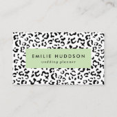 Luipaard afdrukken, luipaarden, zwart-wit visitekaartje (Voorkant)