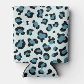 Luipaard afdrukken, luipspuiten, blauwe luipaard blikjeskoeler (Voorkant)