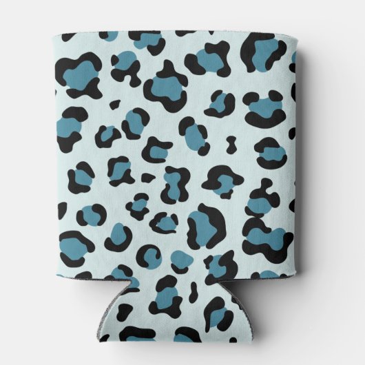 Luipaard afdrukken, luipspuiten, blauwe luipaard blikjeskoeler (Achterkant)
