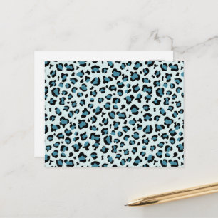Luipaard afdrukken, luipspuiten, blauwe luipaard briefkaart