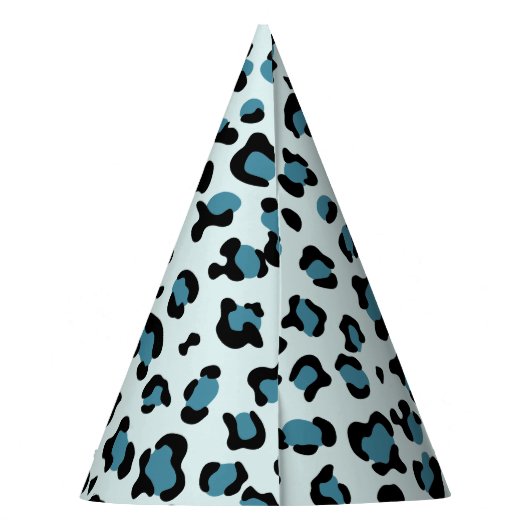 Luipaard afdrukken, luipspuiten, blauwe luipaard feesthoedjes (Achterkant)