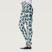 Luipaard afdrukken, luipspuiten, blauwe luipaard leggings (Links)