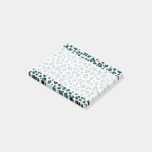 Luipaard afdrukken, luipspuiten, blauwe luipaard post-it® notes (Schuin)
