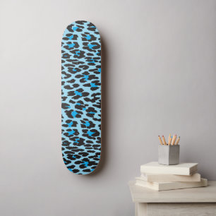 Luipaard afdrukken, luipspuiten, blauwe luipaard skateboard