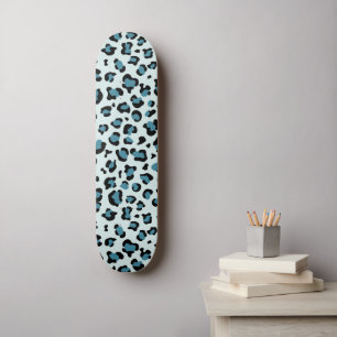 Luipaard afdrukken, luipspuiten, blauwe luipaard skateboard