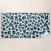 Luipaard afdrukken, luipspuiten, blauwe luipaard strandlaken (Voorkant)