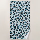 Luipaard afdrukken, luipspuiten, blauwe luipaard strandlaken (Voorkant)
