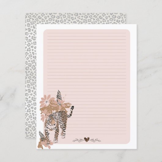 Luipaard afdrukken, Oerwoud schrijven papier, dier (Voorkant / Achterkant)