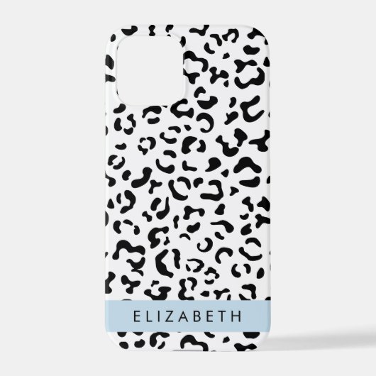 Luipaard afdrukken, spuiten, zwart en wit, Jouw na iPhone Hoesje (Achterkant)