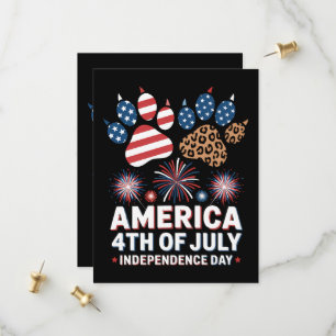 Luipaard Amerikaanse Vlag Harten Schattig 4 Juli Save The Date