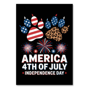 Luipaard Amerikaanse Vlag Hartjes Schattig 4 Juli Kaart