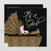 Luipaard Baby Meisje Douche Kaart (Voorkant / Achterkant)