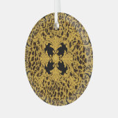 Luipaard Barok, dierenprint Glas Ornament (Voorkant links)