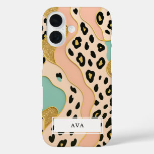 Luipaard Blush Roze Patroon iPhone 16 Hoesje