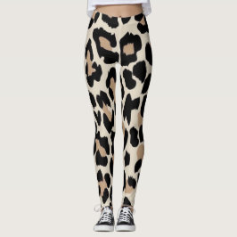 Luipaard bruine & zwarte huid print leggings
