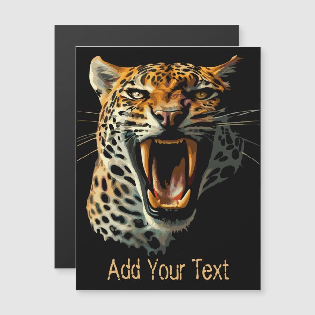 Luipaard brullende aanvalskop (Voorkant / Achterkant)