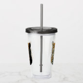 Luipaard brullende aanvalskop acryl drinkbeker (Rechts)