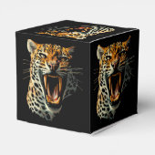 Luipaard brullende aanvalskop bedankdoosjes (Achterkant)