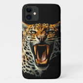Luipaard brullende aanvalskop Case-Mate iPhone case (Achterkant)