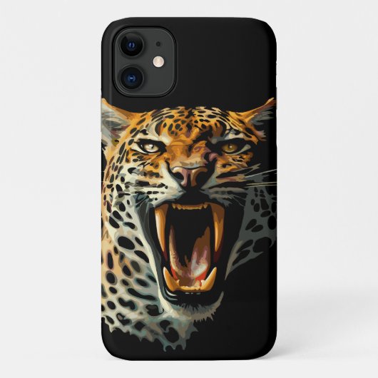 Luipaard brullende aanvalskop Case-Mate iPhone case (Achterkant)