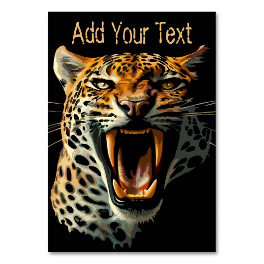 Luipaard brullende aanvalskop kaart (Voorkant)