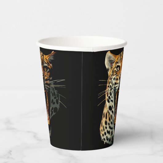 Luipaard brullende aanvalskop papieren bekers (Rechts)