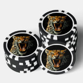 Luipaard brullende aanvalskop poker chips (Opstapeling)