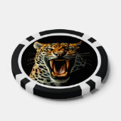 Luipaard brullende aanvalskop poker chips (Enkel)