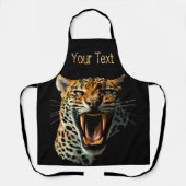 Luipaard brullende aanvalskop schort (Voorkant)