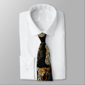 Luipaard brullende aanvalskop stropdas (Gebonden)