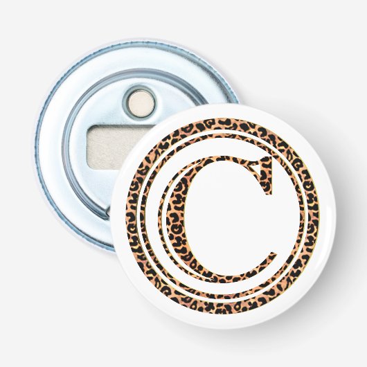 luipaard C Button Flesopener (Voorkant)